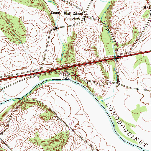 Topographic Map of Back Creek, PA