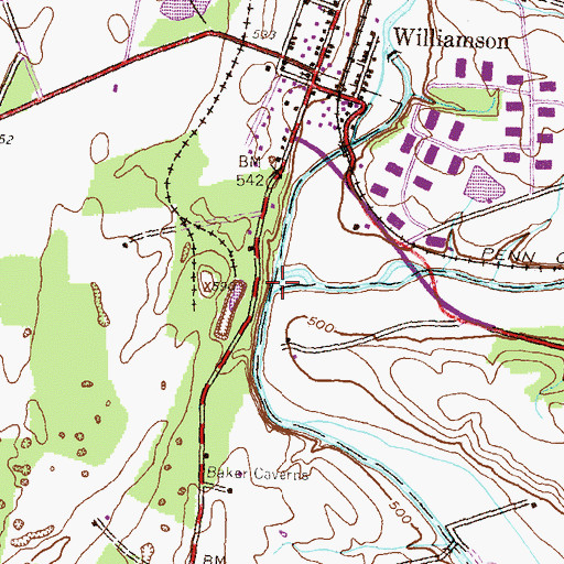 Topographic Map of Back Creek, PA