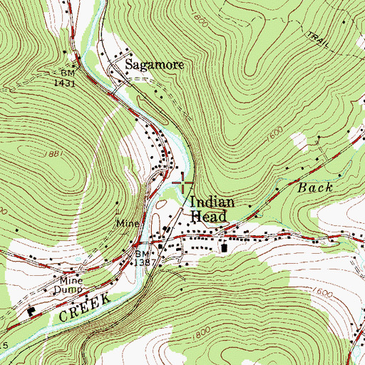 Topographic Map of Back Creek, PA