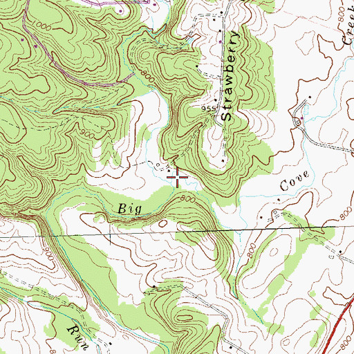 Topographic Map of Back Run, PA