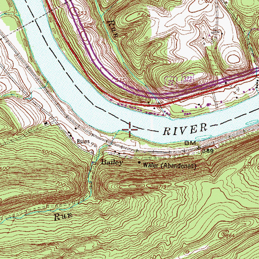 Topographic Map of Bailey Run, PA