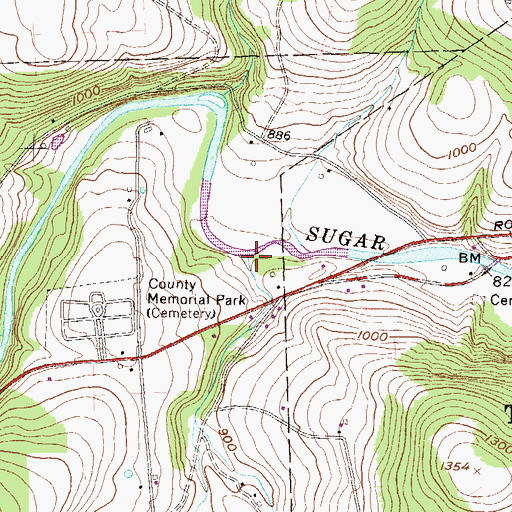Topographic Map of Bailey Run, PA