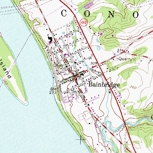 Topographic Map of Bainbridge, PA