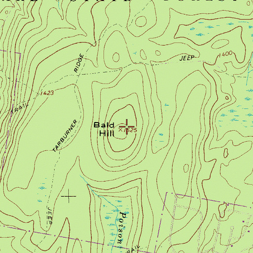 Topographic Map of Bald Hill, PA
