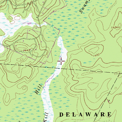 Topographic Map of Bald Hill Swamp, PA