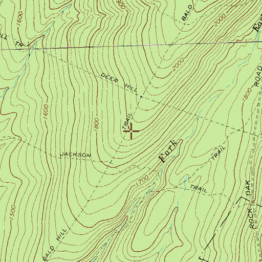 Topographic Map of Bald Hill Trail, PA
