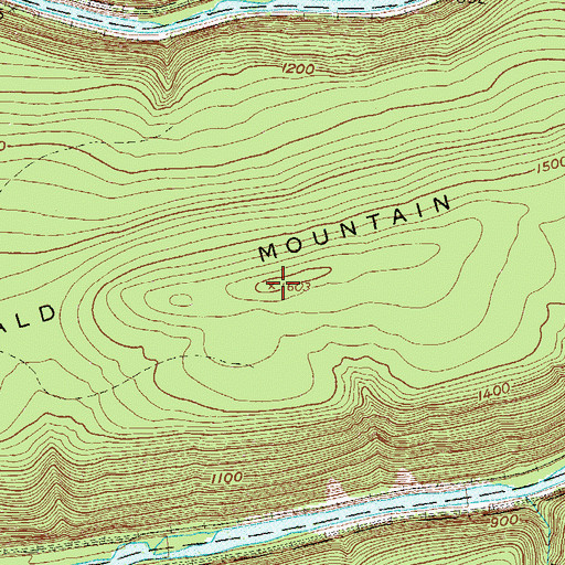 Topographic Map of Bald Mountain, PA