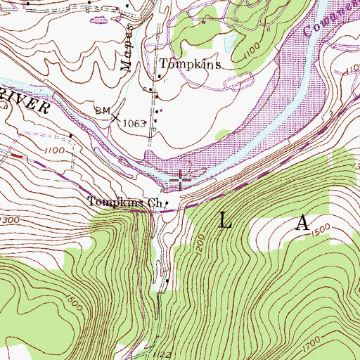 Topographic Map of Baldwin Creek, PA