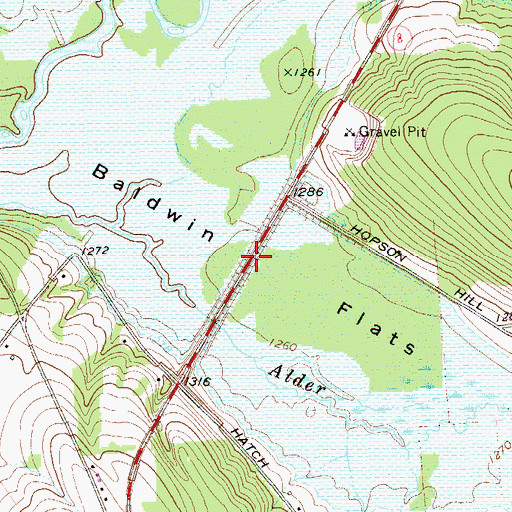 Topographic Map of Baldwin Flats, PA