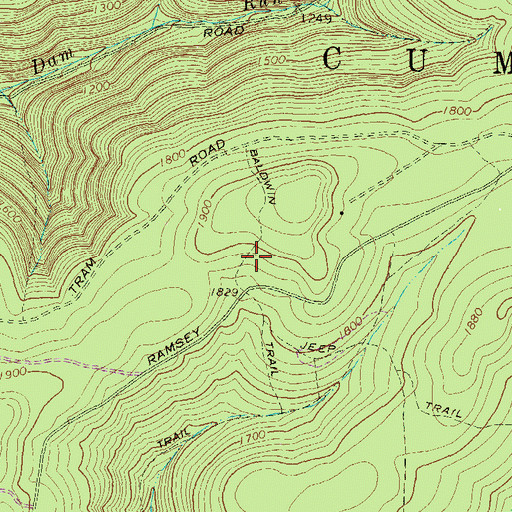 Topographic Map of Baldwin Trail, PA