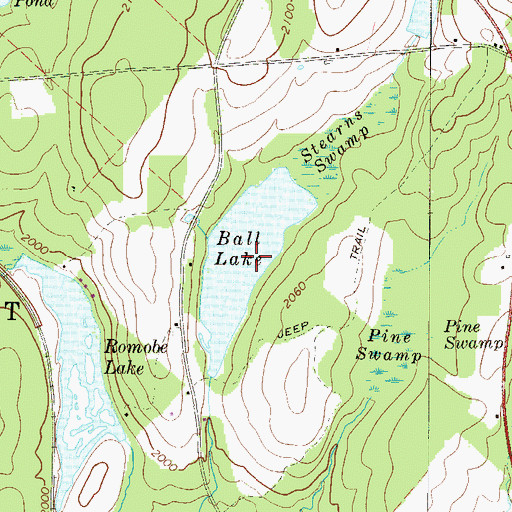 Topographic Map of Ball Lake, PA