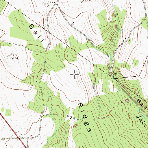 Topographic Map of Ball Ridge, PA