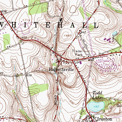 Topographic Map of Balliettsville, PA