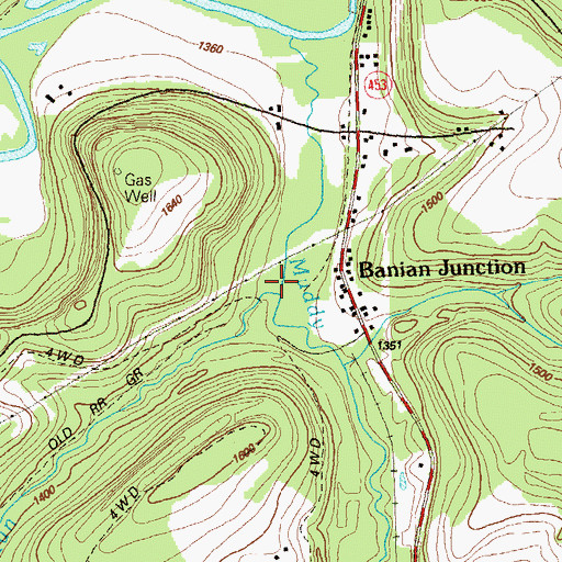 Topographic Map of Banian Run, PA
