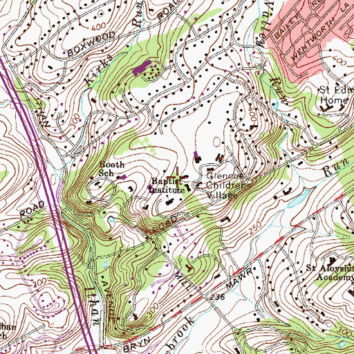 Topographic Map of Baptist Institute, PA