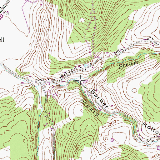 Topographic Map of Barber Hollow, PA