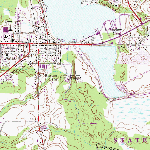 Topographic Map of Barber Run, PA