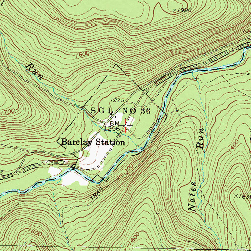 Topographic Map of Barclay Station, PA