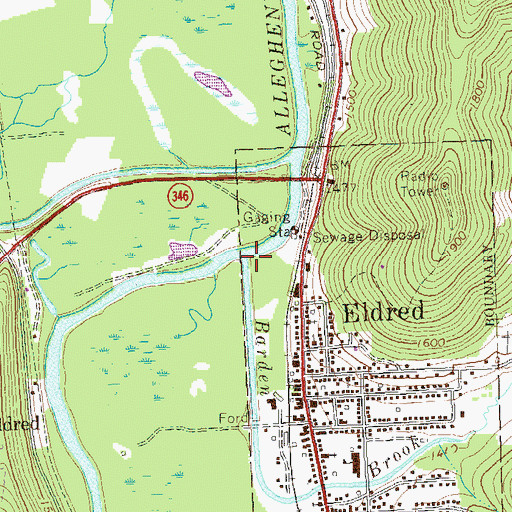Topographic Map of Barden Brook, PA