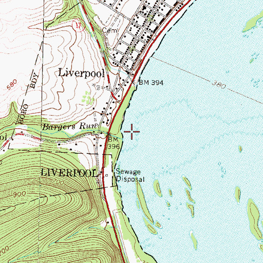 Topographic Map of Bargers Run, PA