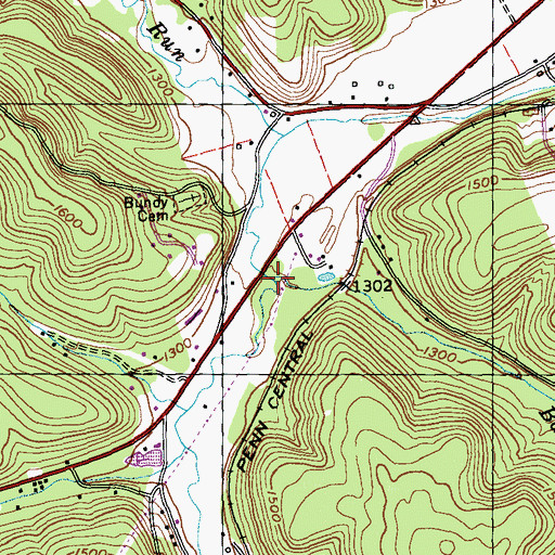 Topographic Map of Bark Camp Run, PA
