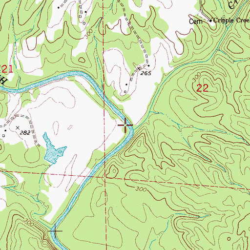 Topographic Map of Cripple Creek, AL