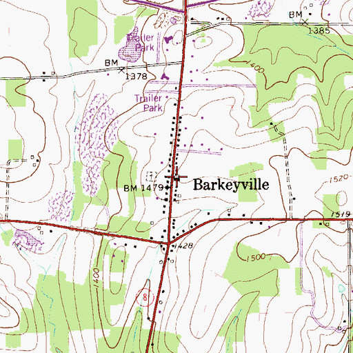 Topographic Map of Barkeyville, PA