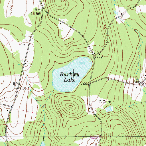 Topographic Map of Barkley Lake, PA
