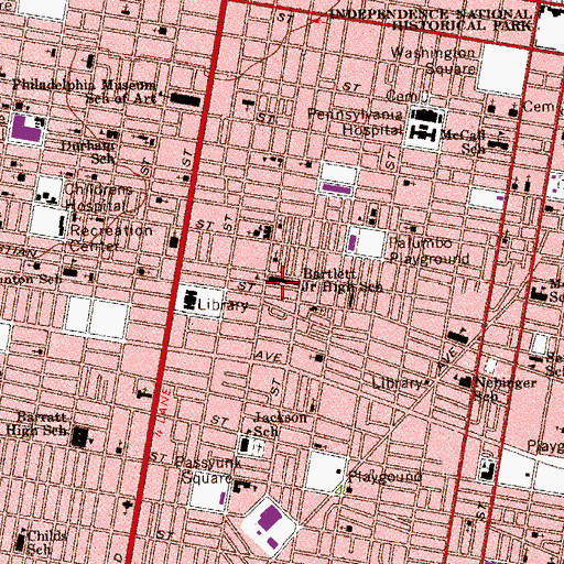 Topographic Map of Barlett Junior High School, PA