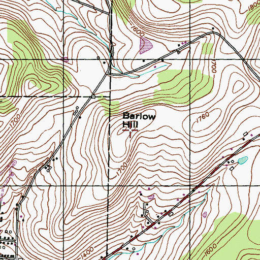Topographic Map of Barlow Hill, PA