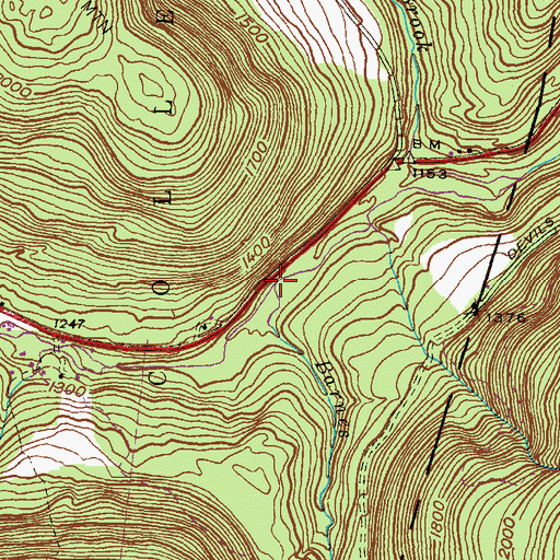 Topographic Map of Barnes Brook, PA