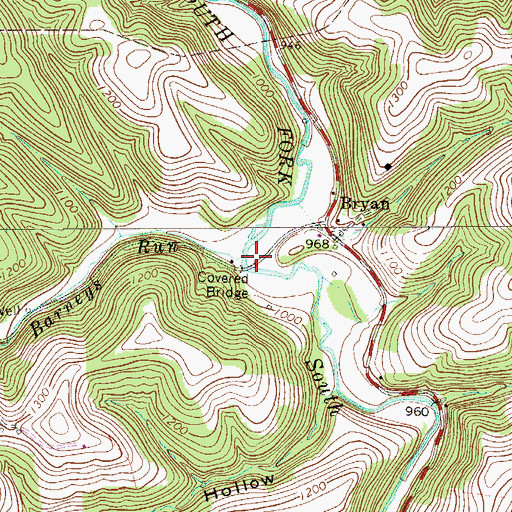Topographic Map of Barneys Run, PA