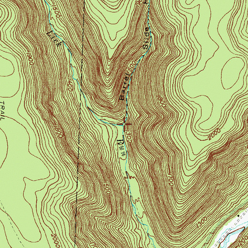 Topographic Map of Barrel Slide Hollow, PA