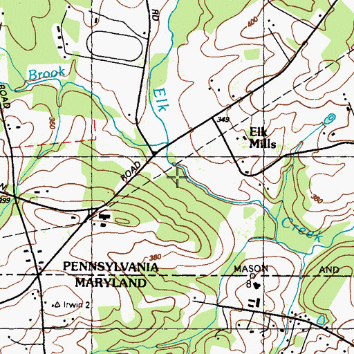 Topographic Map of Barren Brook, PA