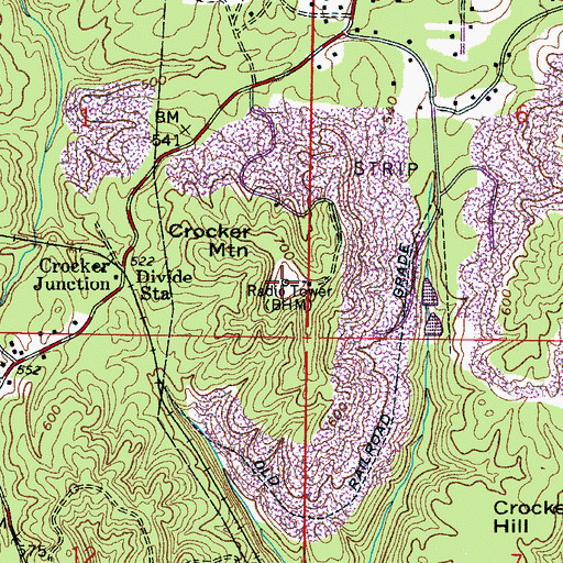 Topographic Map of Crocker Mountain, AL
