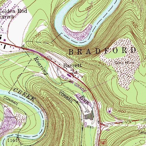Topographic Map of Barrett, PA