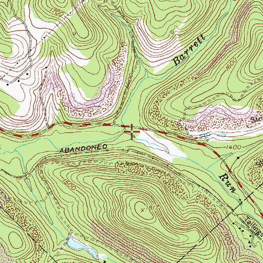 Topographic Map of Barrett Run, PA