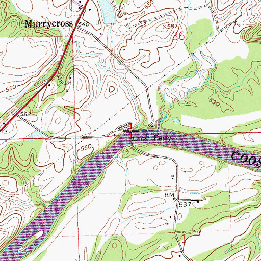 Topographic Map of Croft Ferry (historical), AL