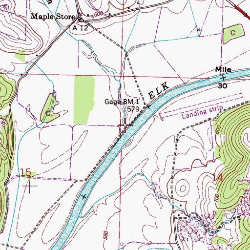 Topographic Map of Crooked Branch, AL