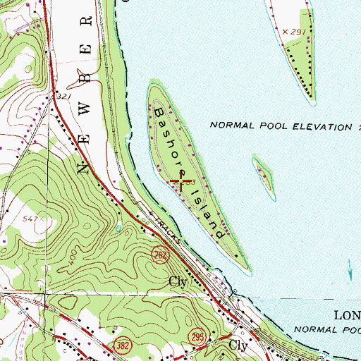 Topographic Map of Bashore Island, PA