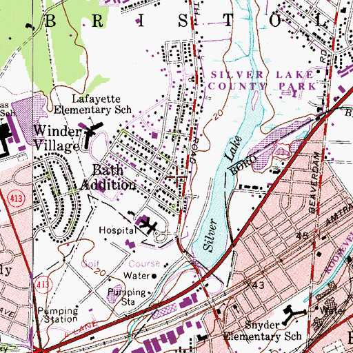 Topographic Map of Bath Addition, PA