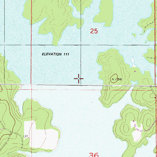 Topographic Map of Crooked Creek, AL