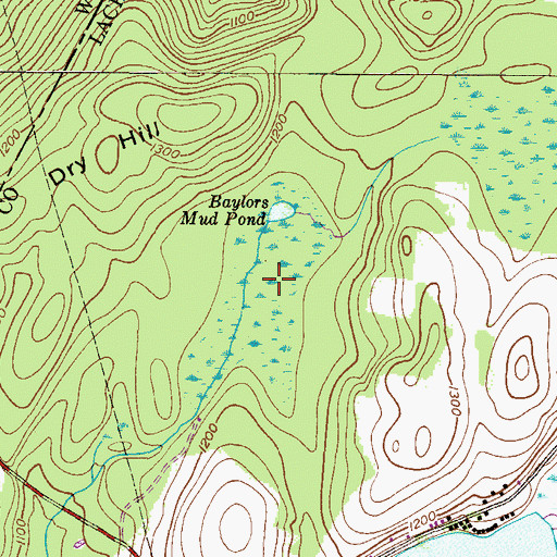 Topographic Map of Baylors Mud Pond, PA
