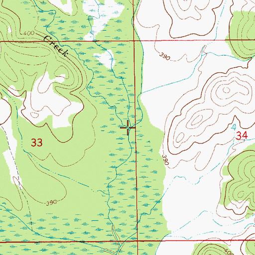 Topographic Map of Crooked Creek, AL