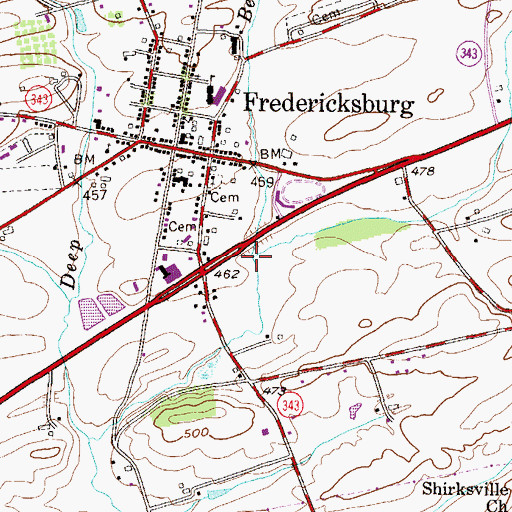 Topographic Map of Beach Run, PA