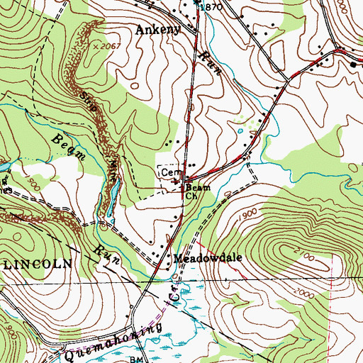 Topographic Map of Beam Church, PA