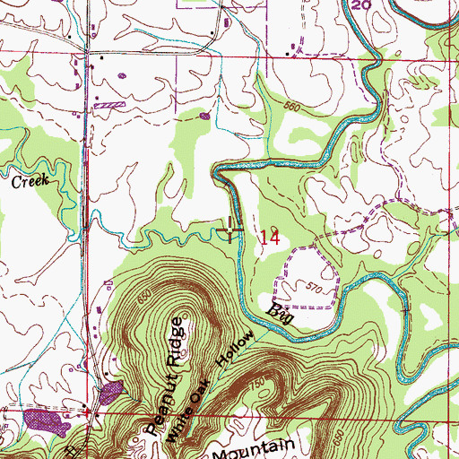 Topographic Map of Crooked Creek, AL