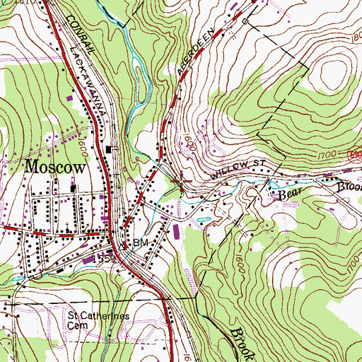 Topographic Map of Bear Brook, PA