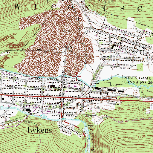 Topographic Map of Bear Creek, PA