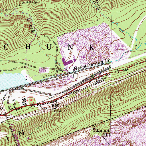 Topographic Map of Bear Creek, PA